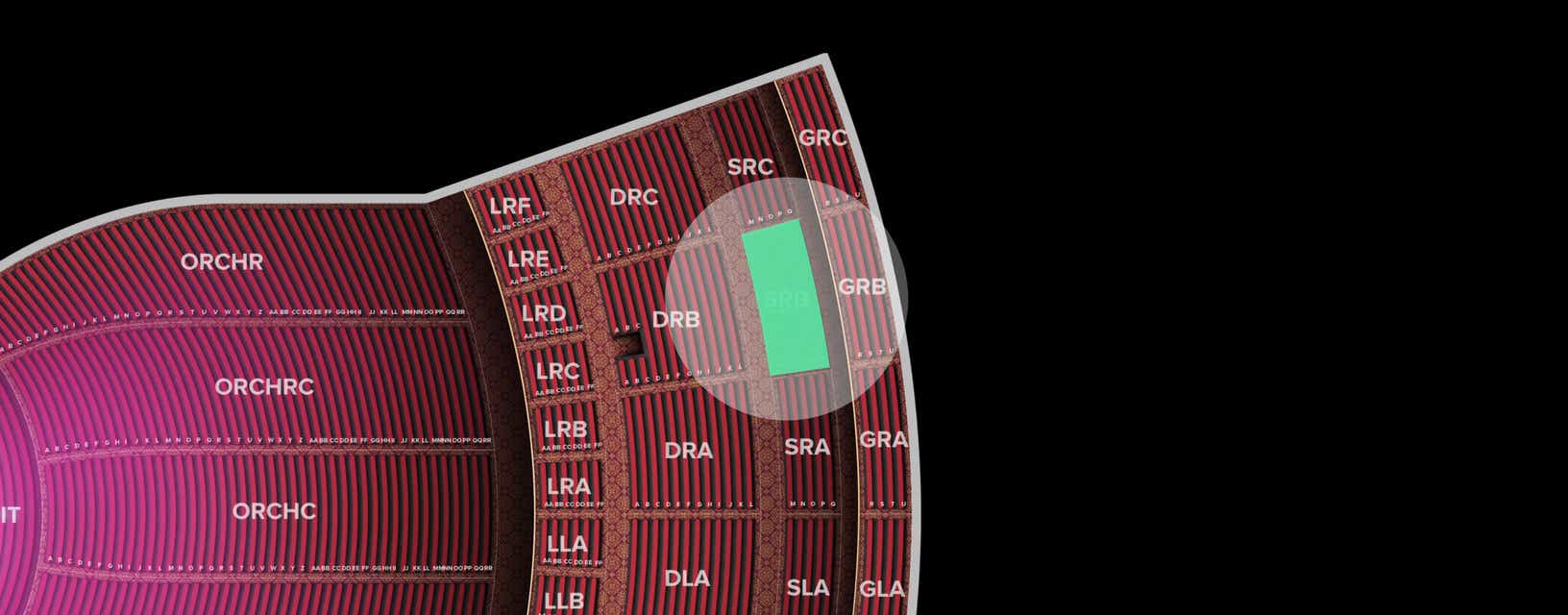 Seat view from 2nd Dress Circle Right