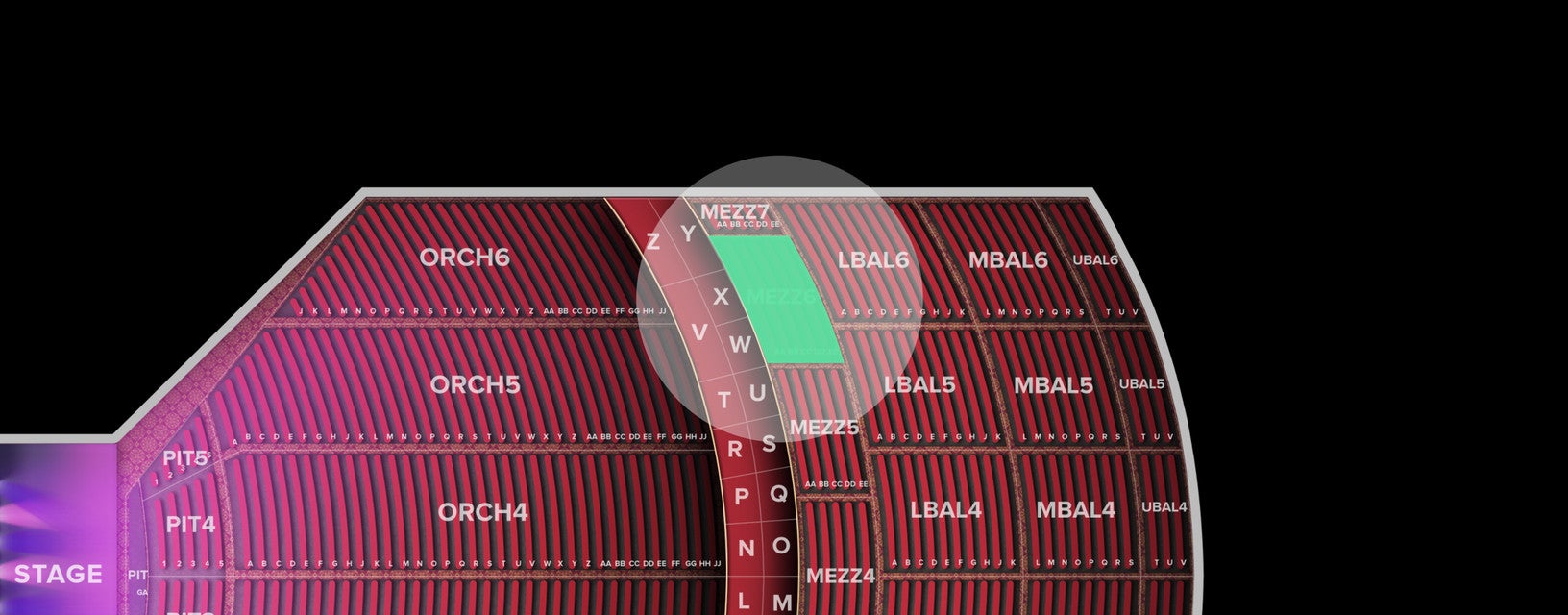 Seat view from Mezzanine