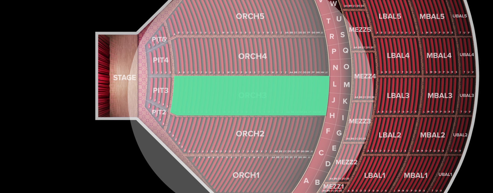 Seat view from Orchestra