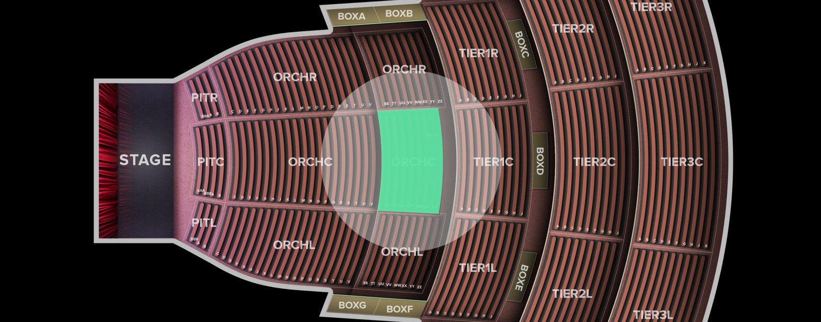 Seat view from Orchestra Center