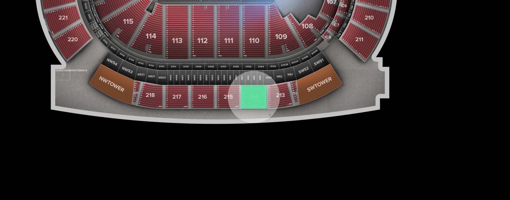 Seat view from Upper