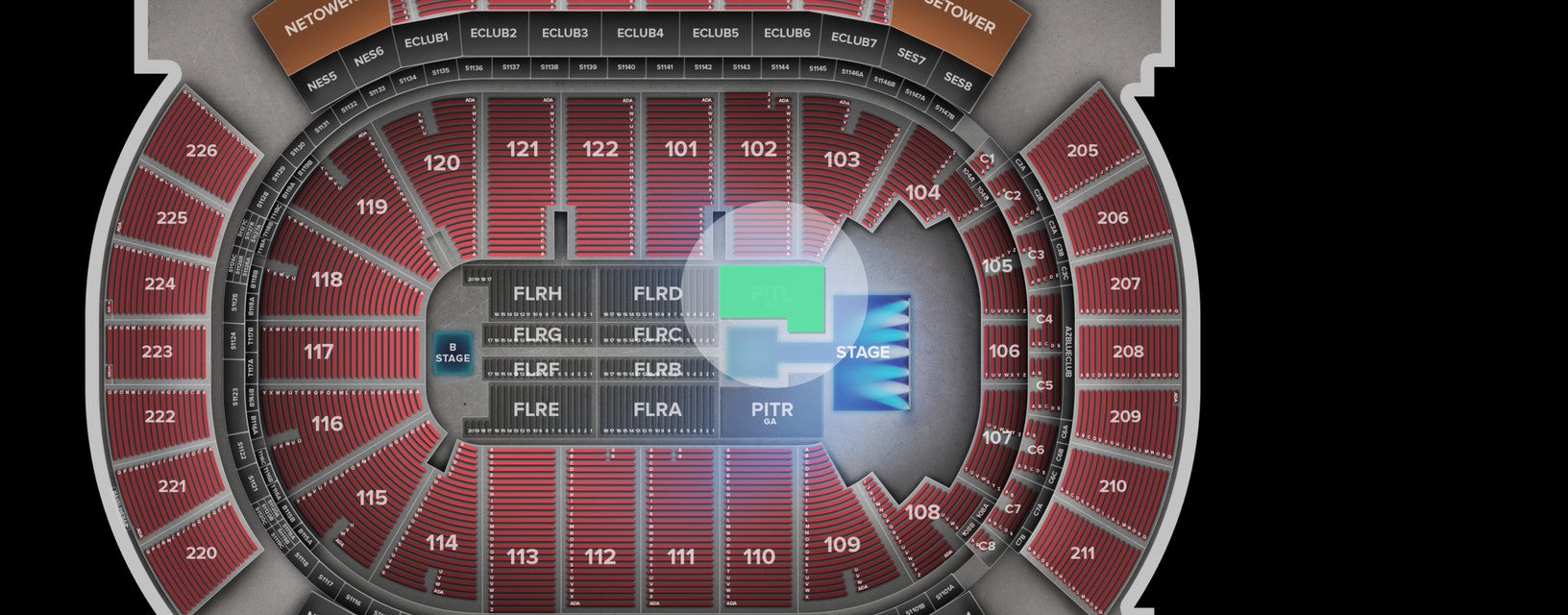 Seat view from Pit Left