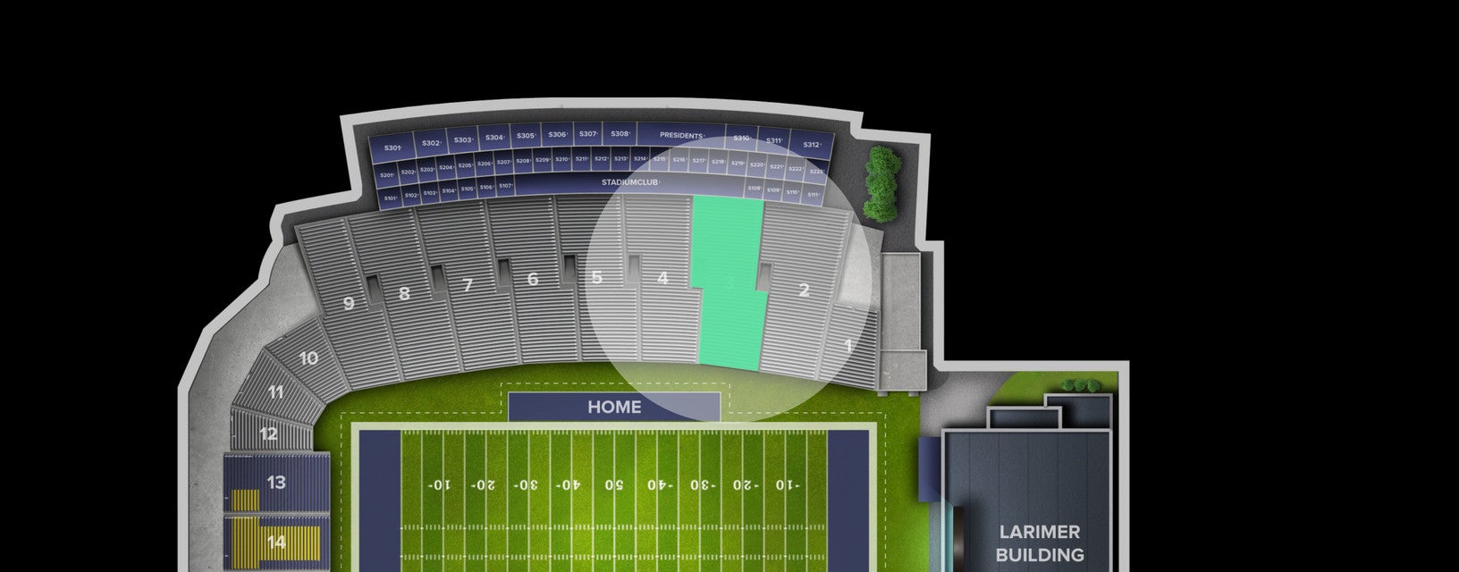 Seat view from Lower Sideline