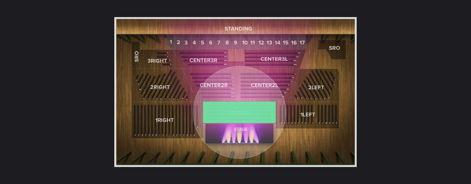 Seat view from Center