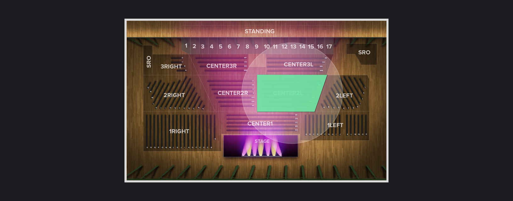 Seat view from Center