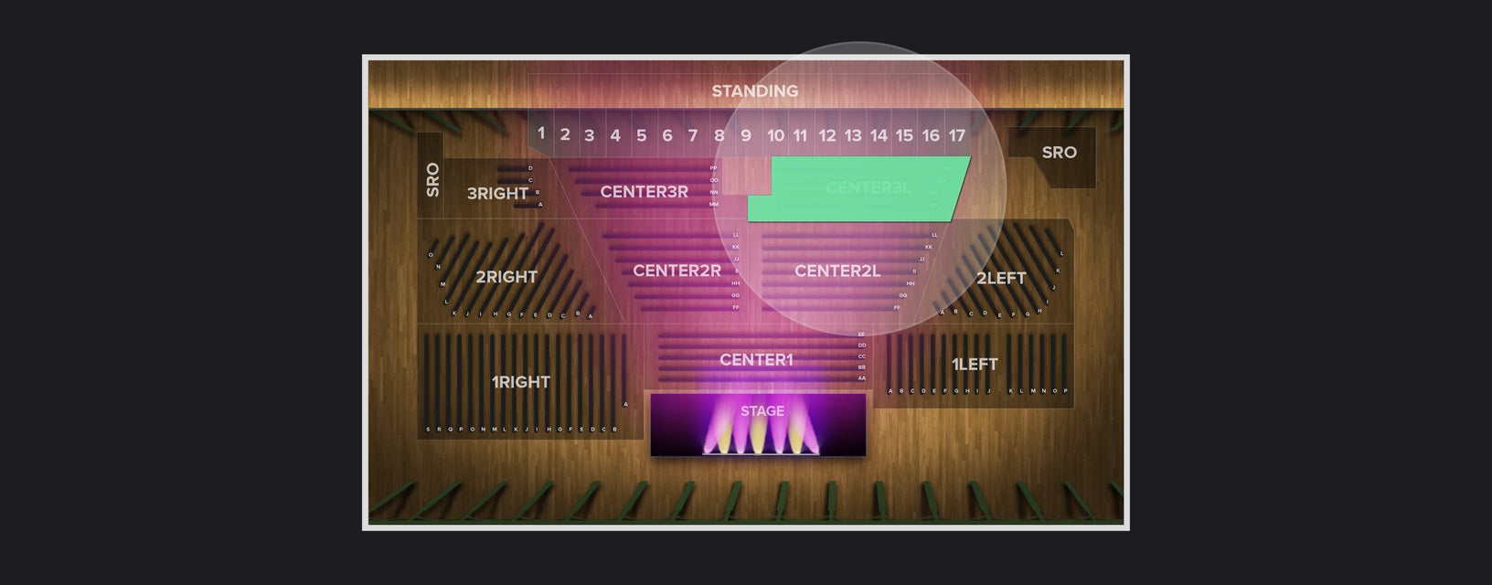 Seat view from Center