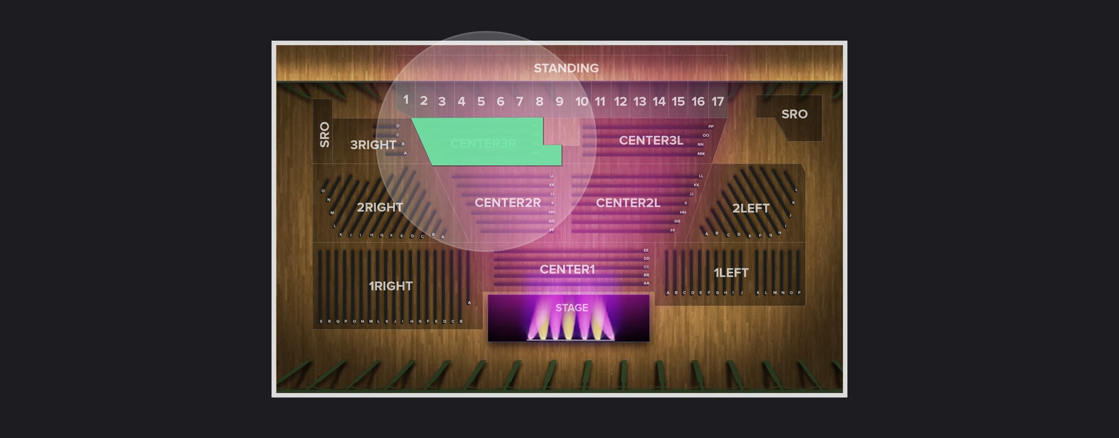Seat view from Center