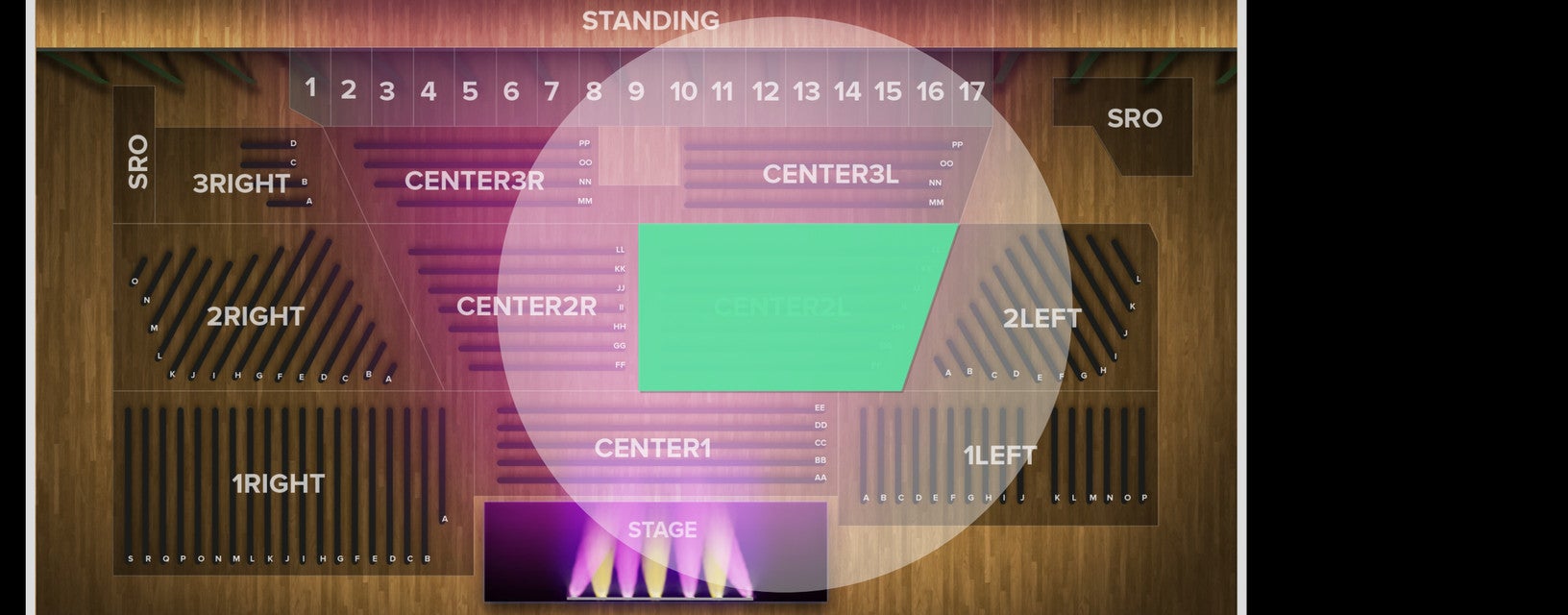 Seat view from Center