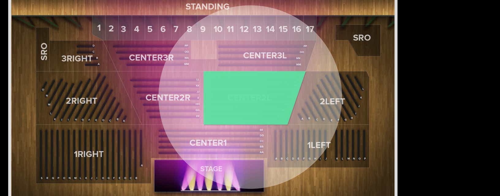 Seat view from Center