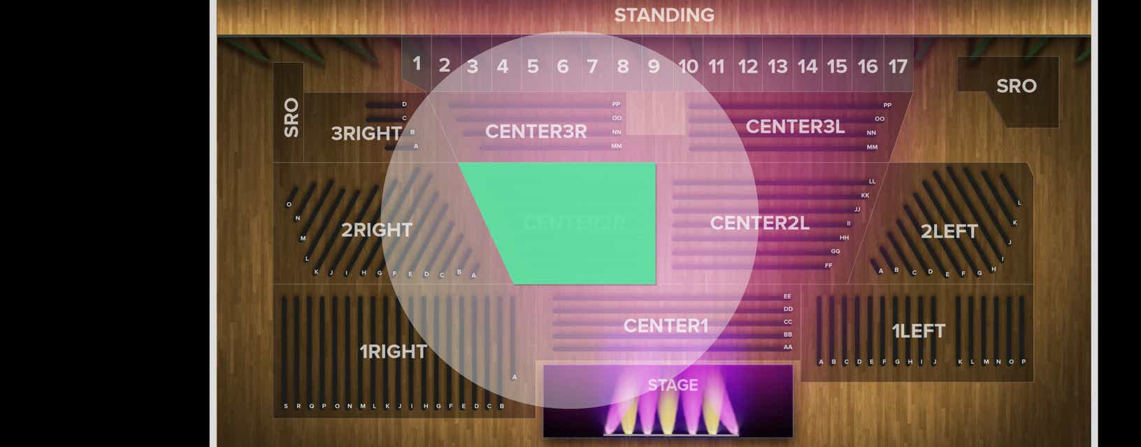 Seat view from Center