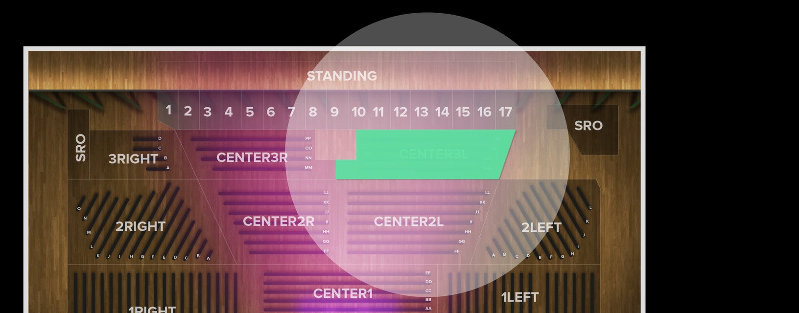 Seat view from Center