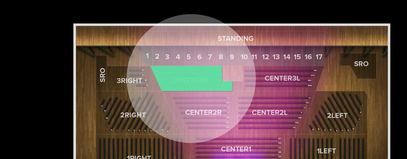 Seat view from Center