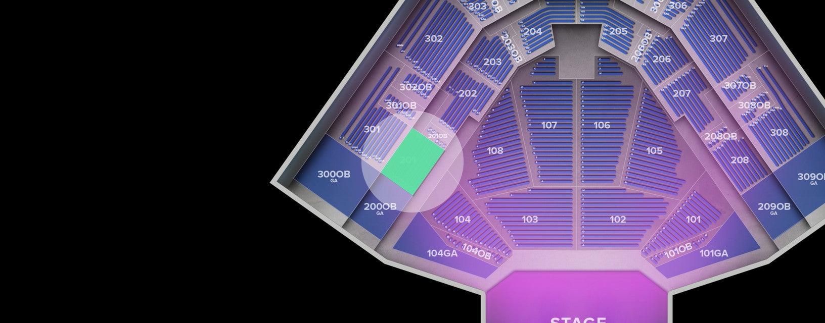 Seat view from Middle