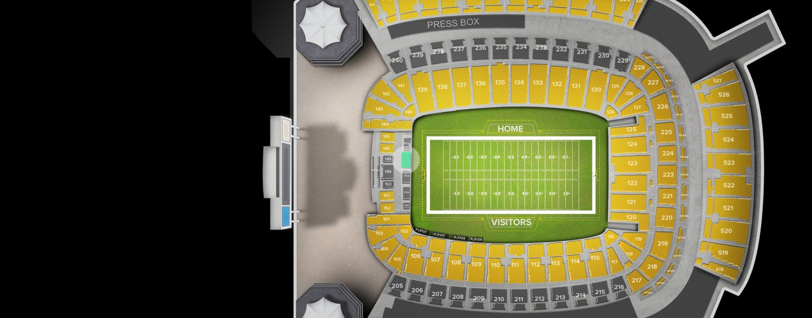 Seat view from Field Club