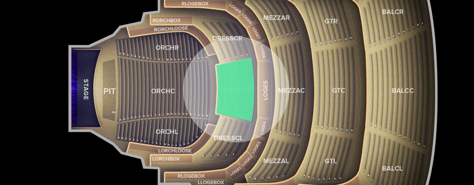Seat view from Dress Circle Center