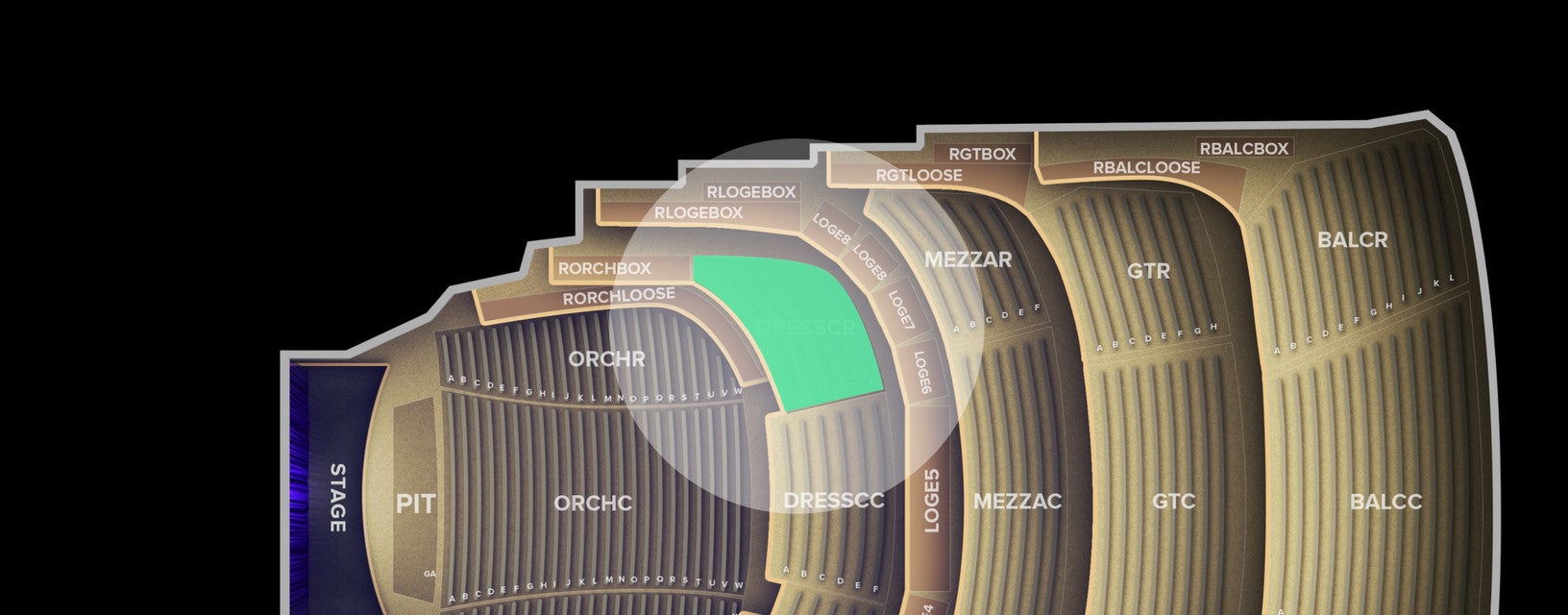 Seat view from Dress Circle Right