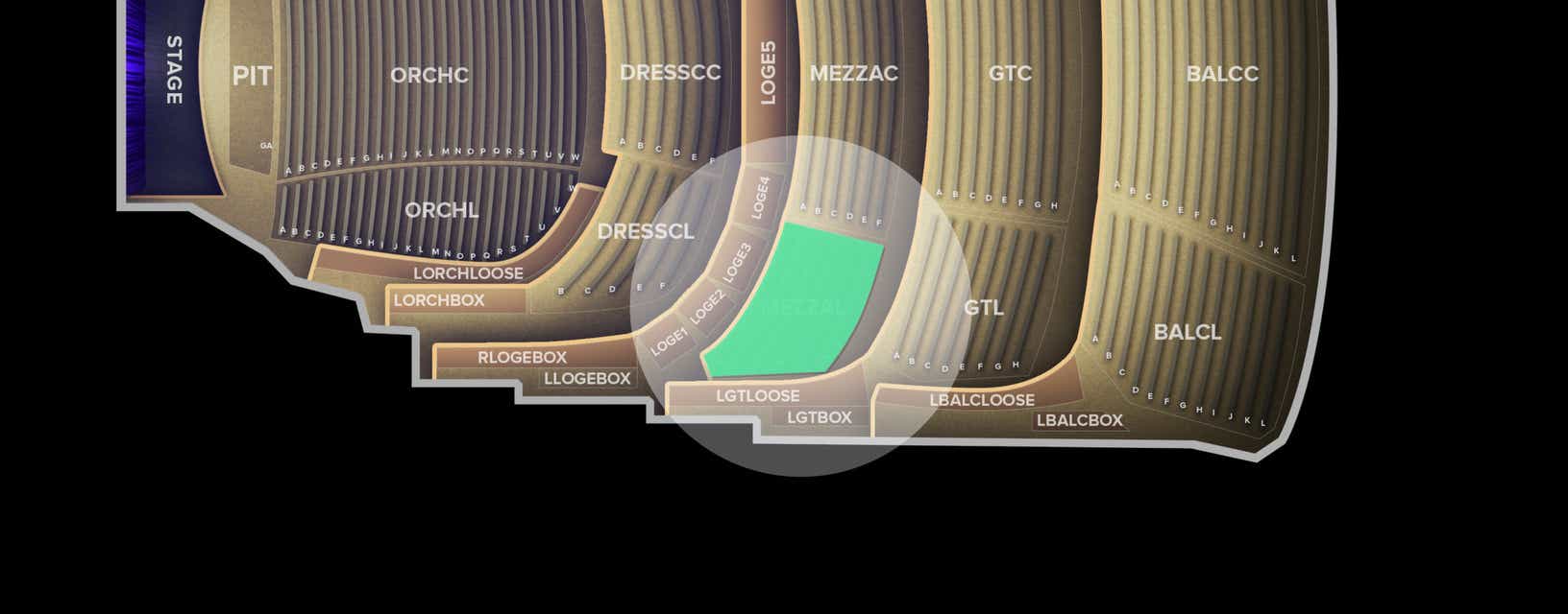 Seat view from Mezzanine Left