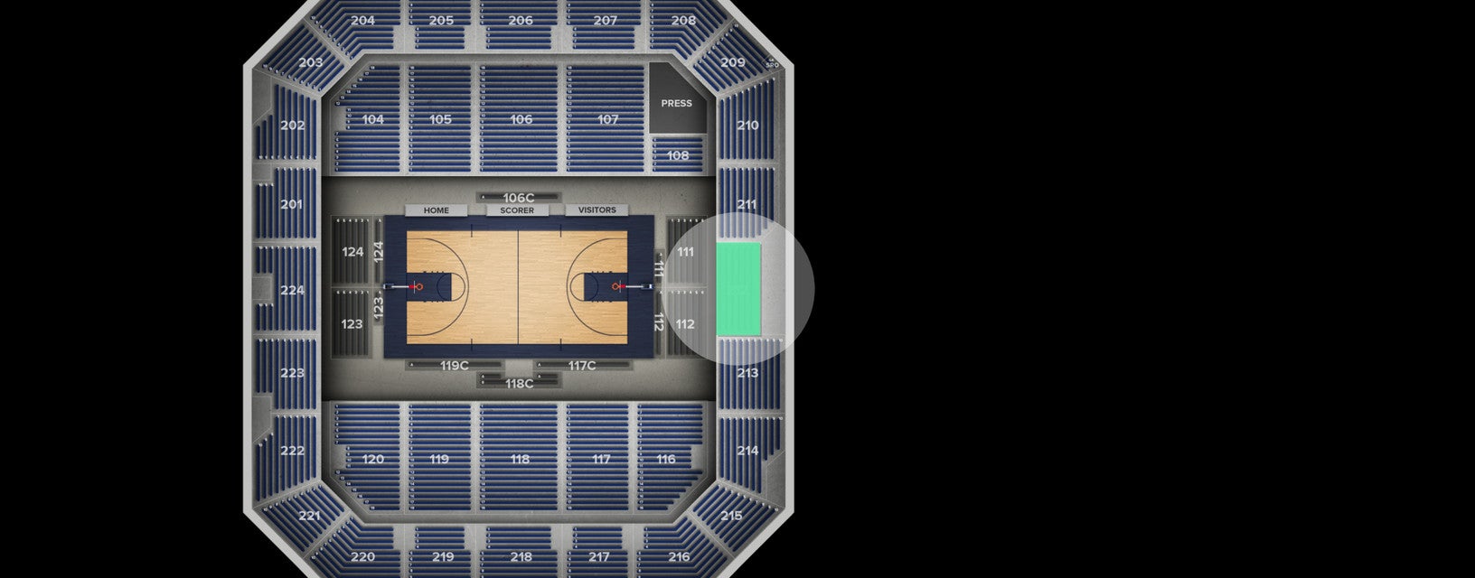 Seat view from Middle Baseline