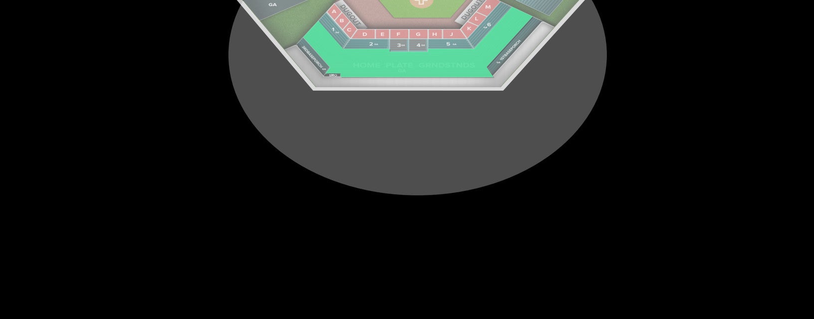 Seat view from Home Plate Grandstands