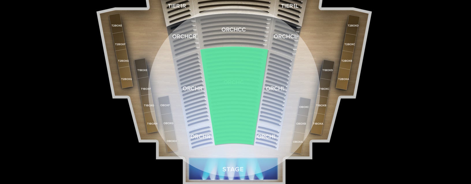 Seat view from Orchestra Center
