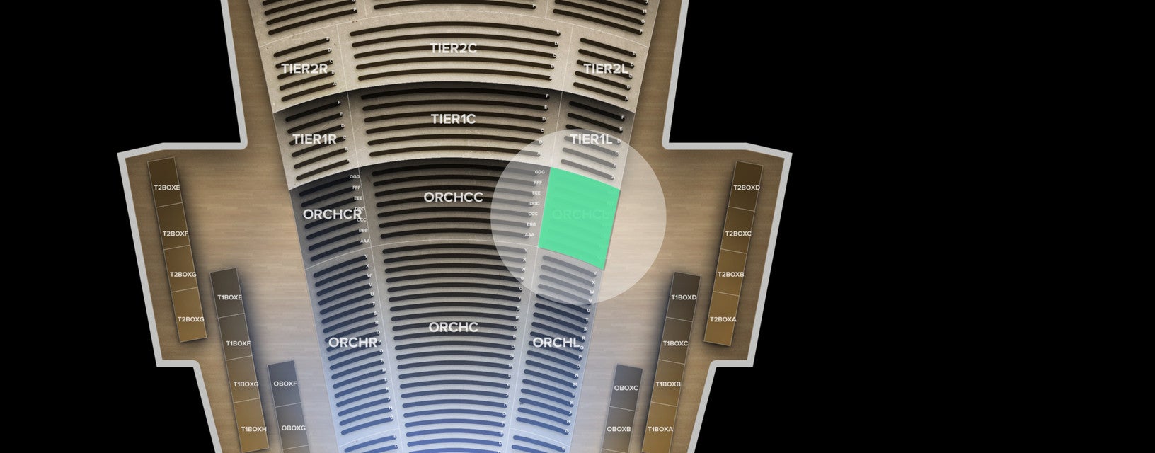 Seat view from Orchestra Circle Left
