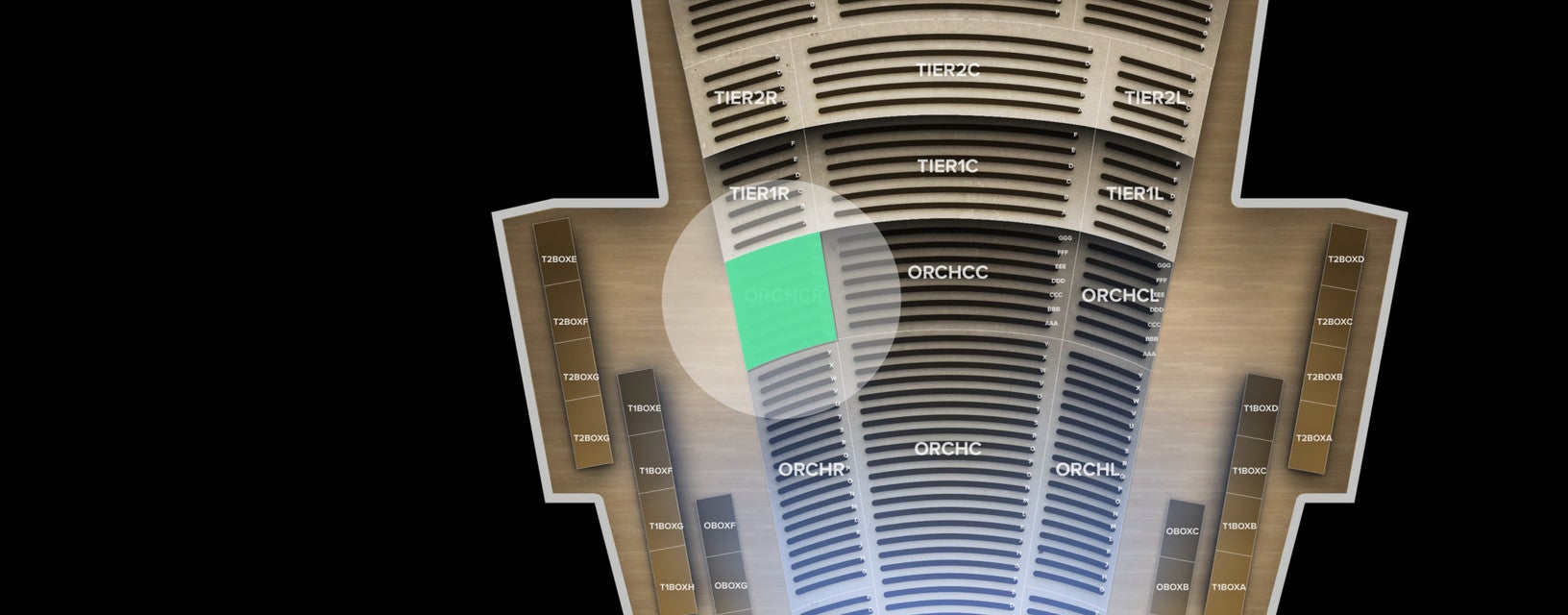 Seat view from Orchestra Circle Right