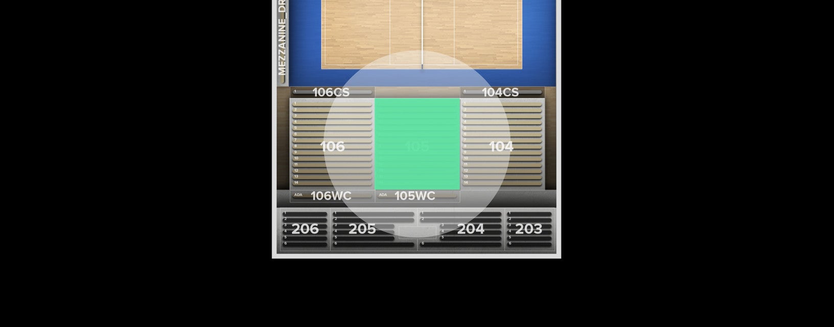 Seat view from Lower Chairback