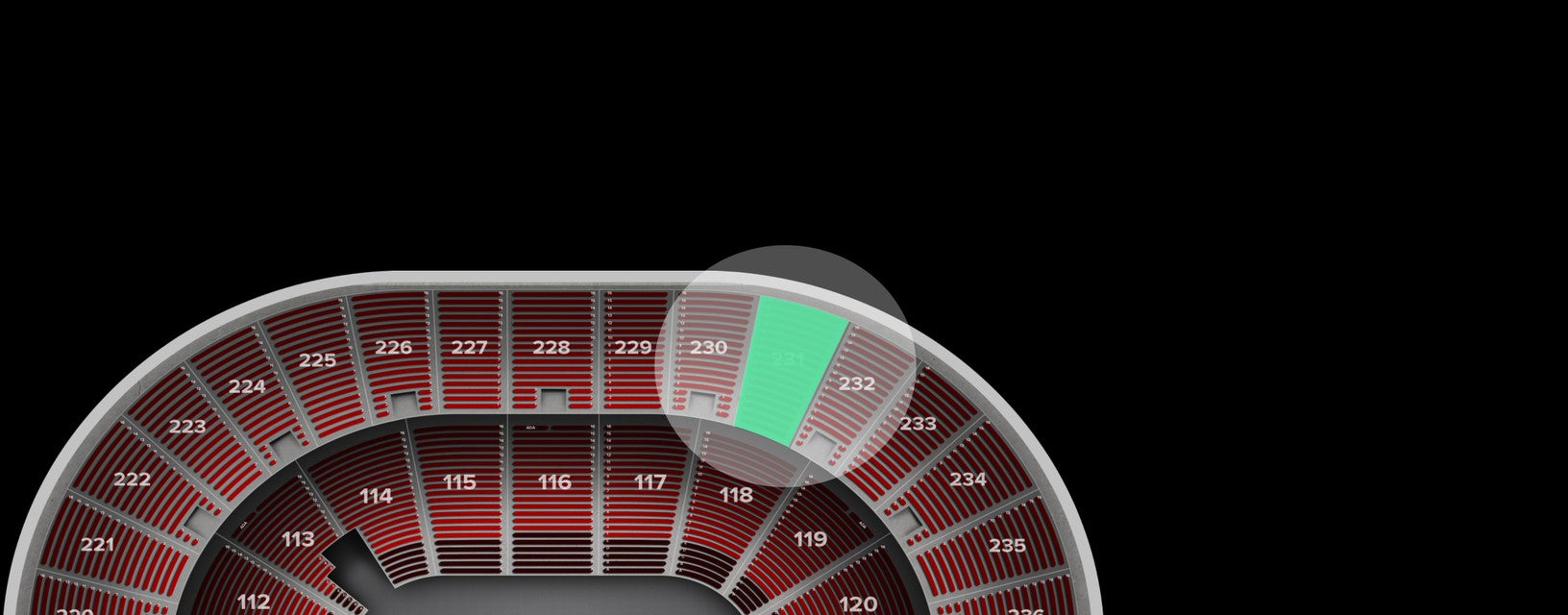 Seat view from Upper