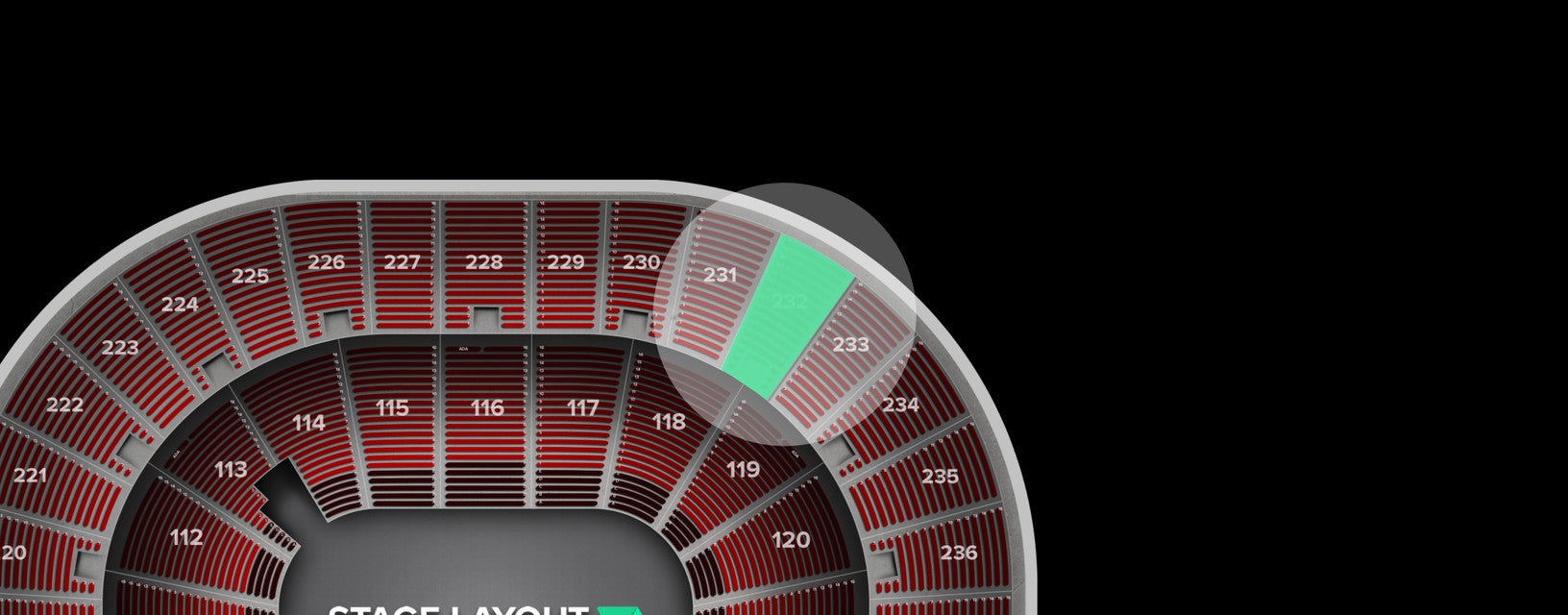 Seat view from Upper