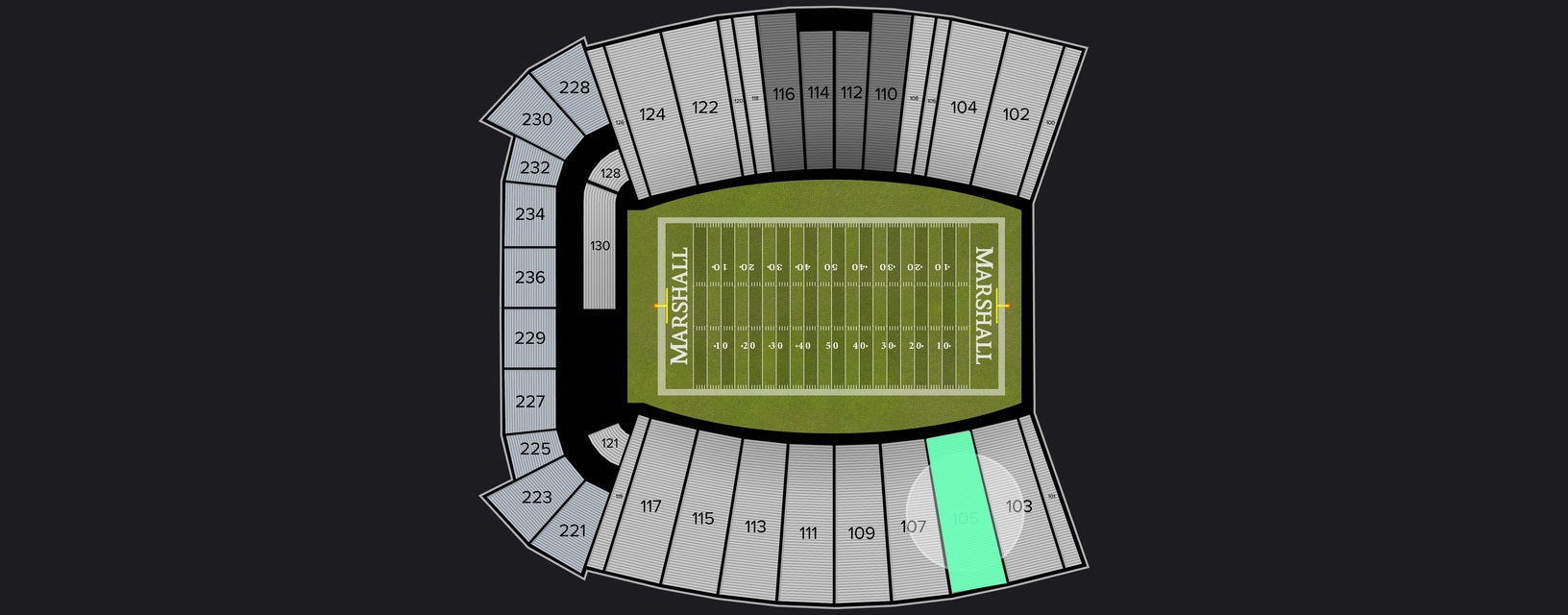 Seat view from Lower Sideline