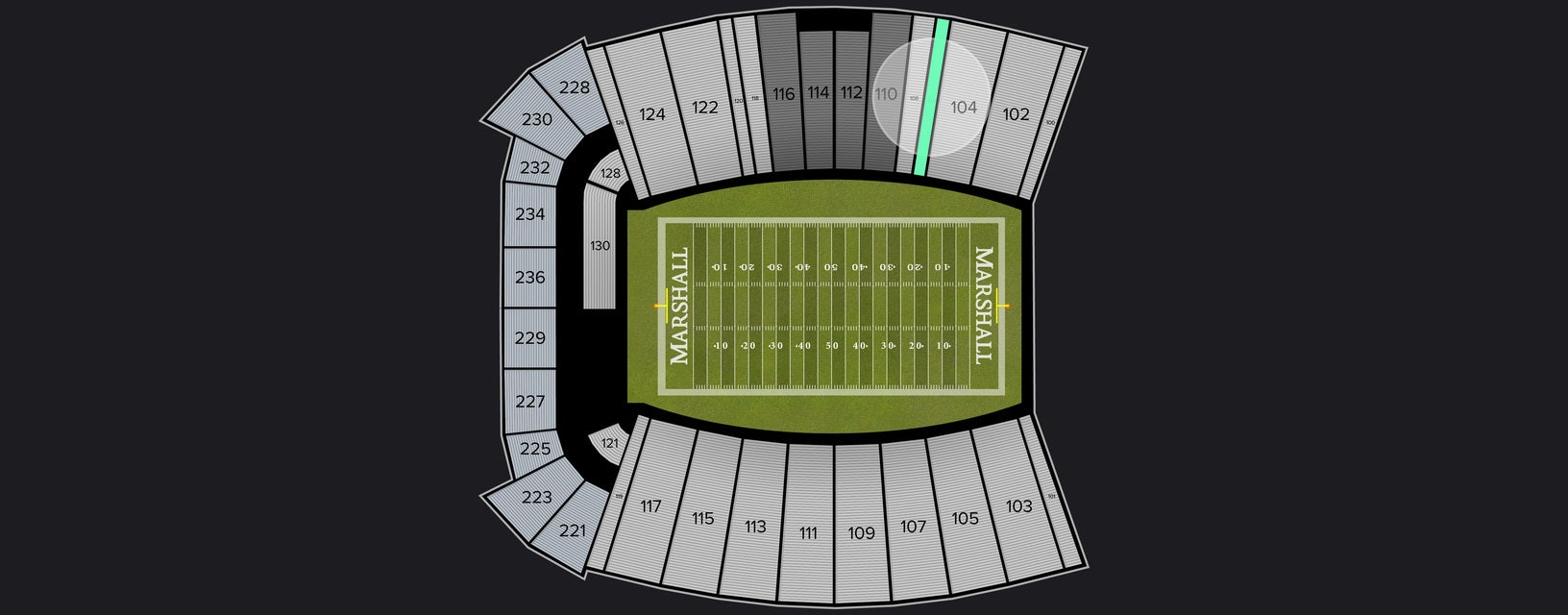 Seat view from Lower Sideline