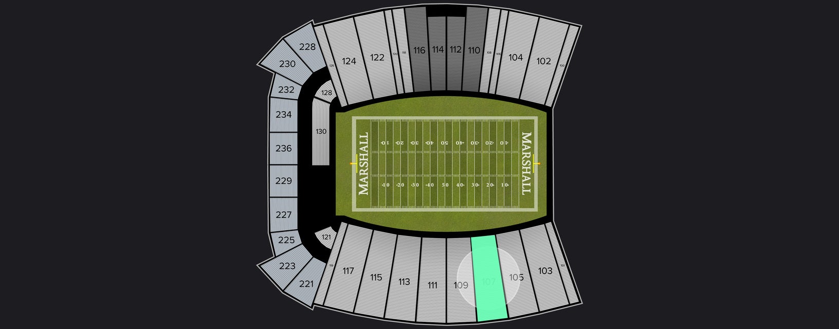 Seat view from Lower Sideline