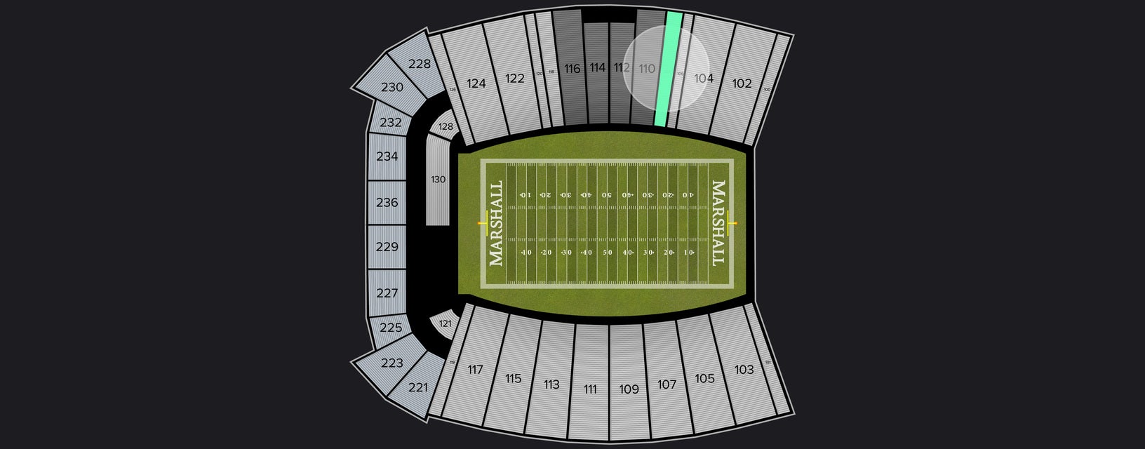 Seat view from Lower Sideline