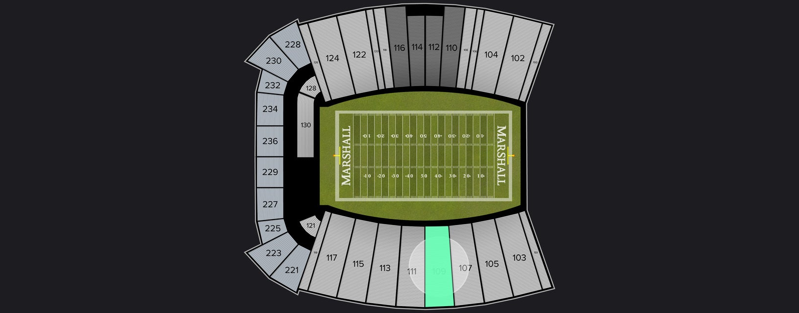 Seat view from Lower Sideline