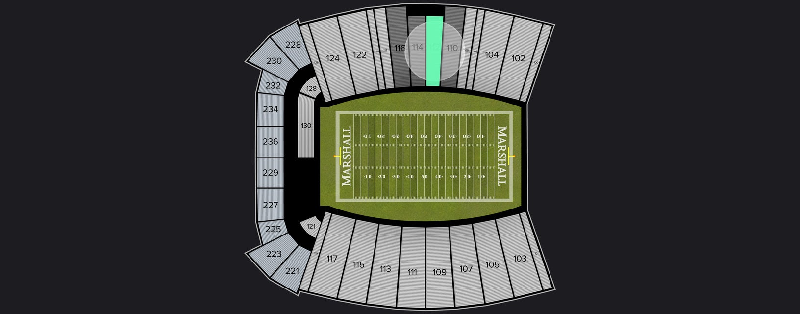 Seat view from Lower Sideline