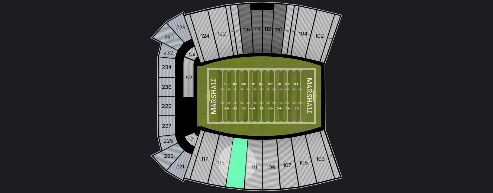 Seat view from Lower Sideline