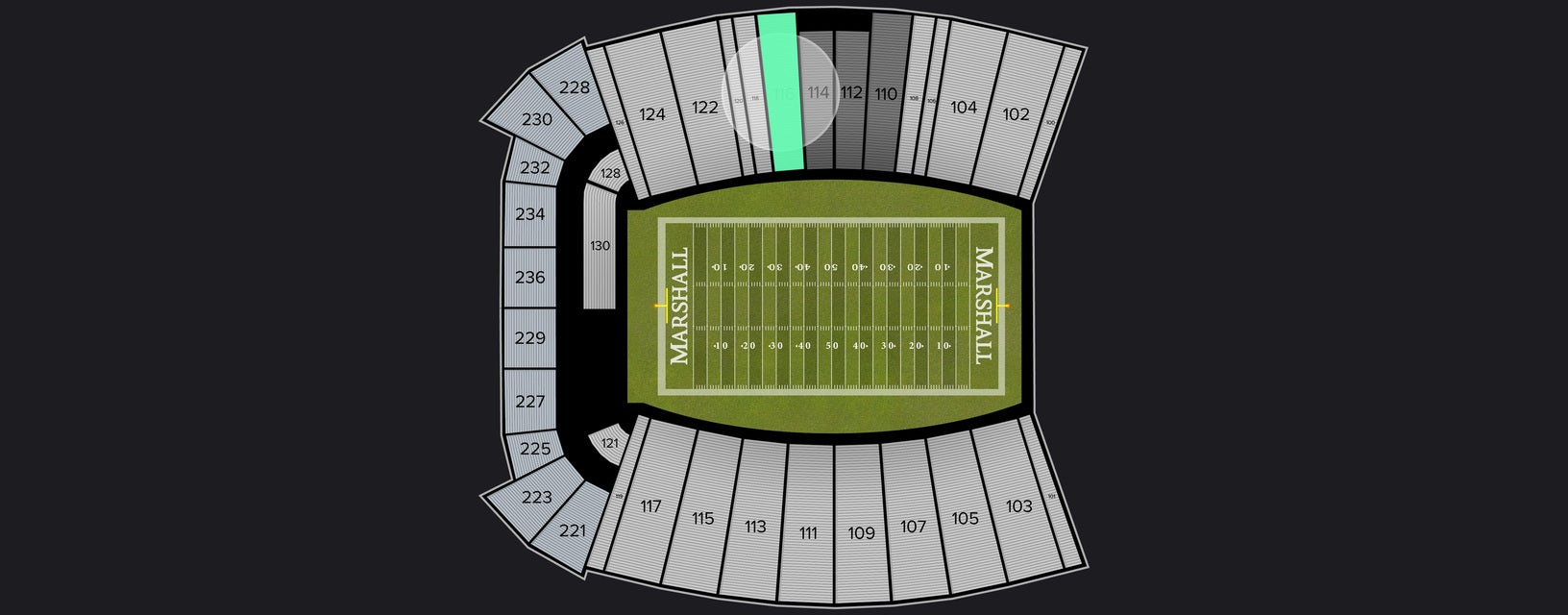 Seat view from Lower Sideline