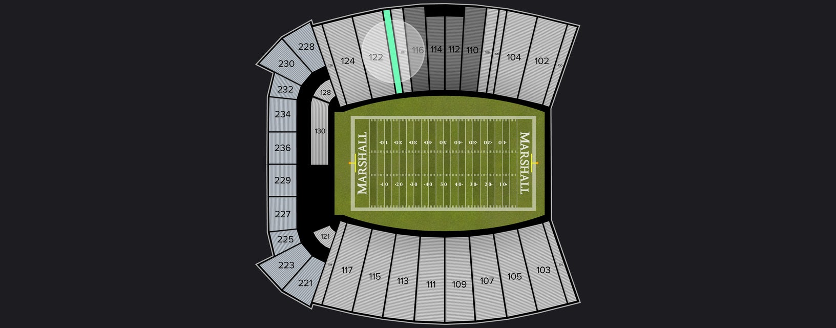 Seat view from Lower Sideline