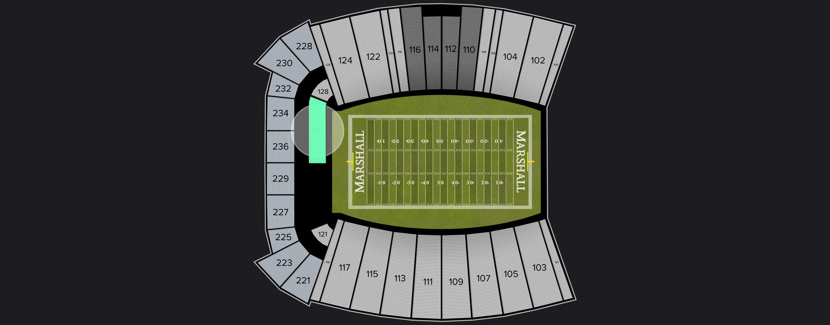 Seat view from Lower End Zone