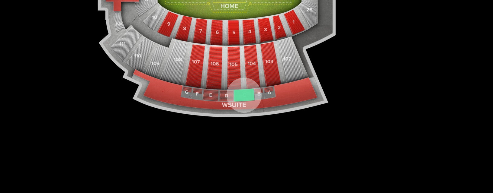 Seat view from Club