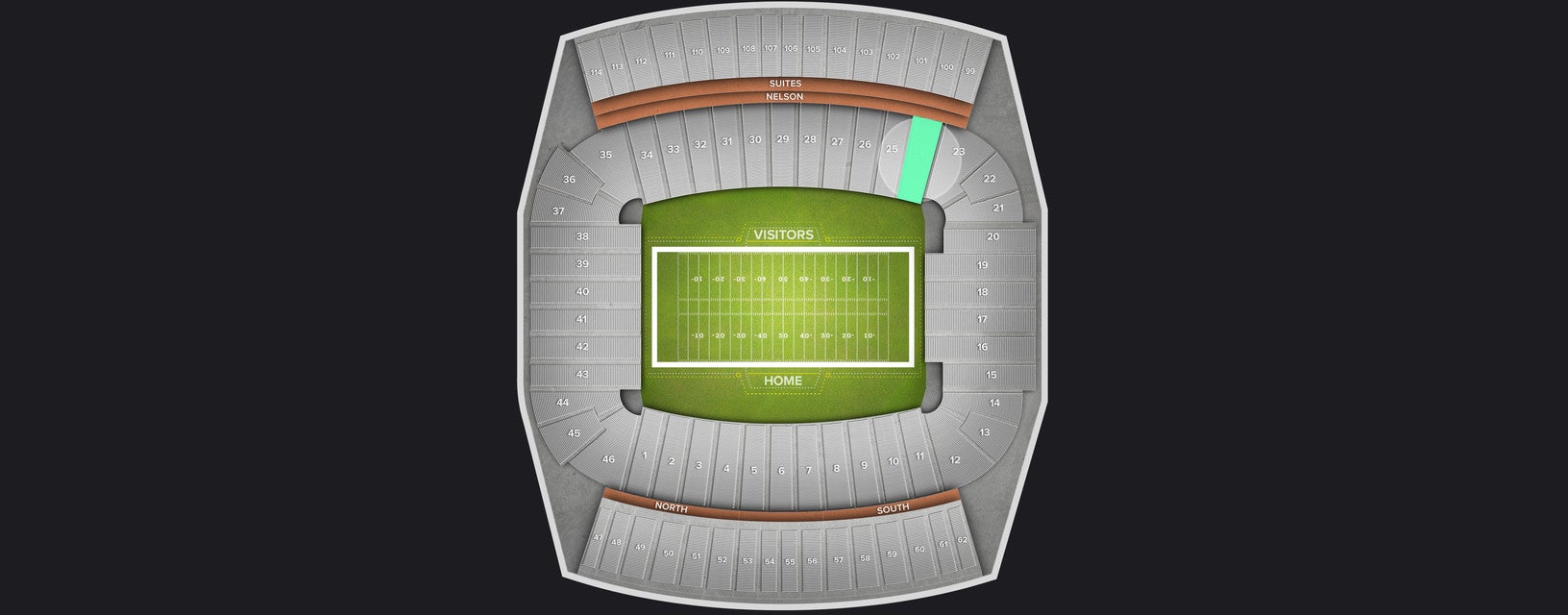 Seat view from Lower East Sideline