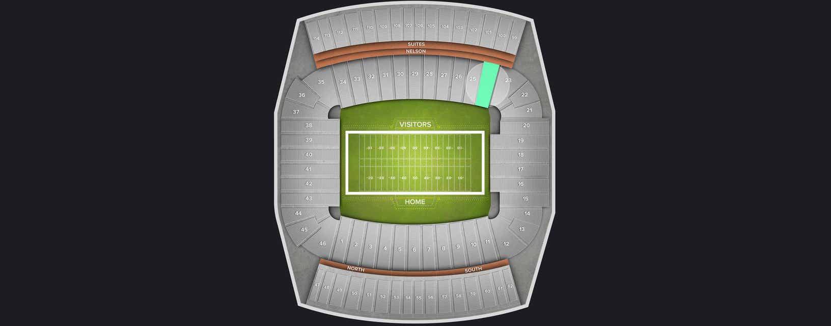 Seat view from Lower East Sideline