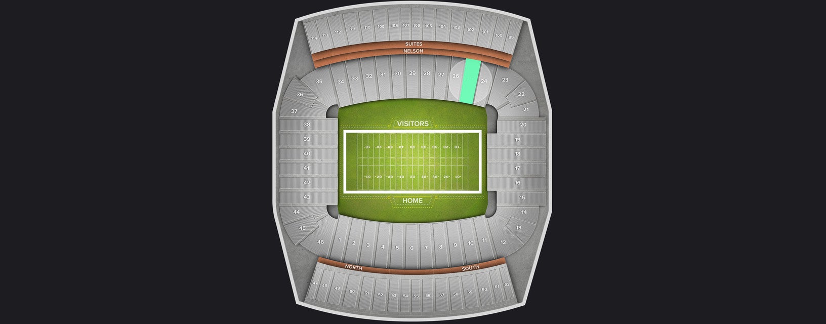 Seat view from Lower East Sideline