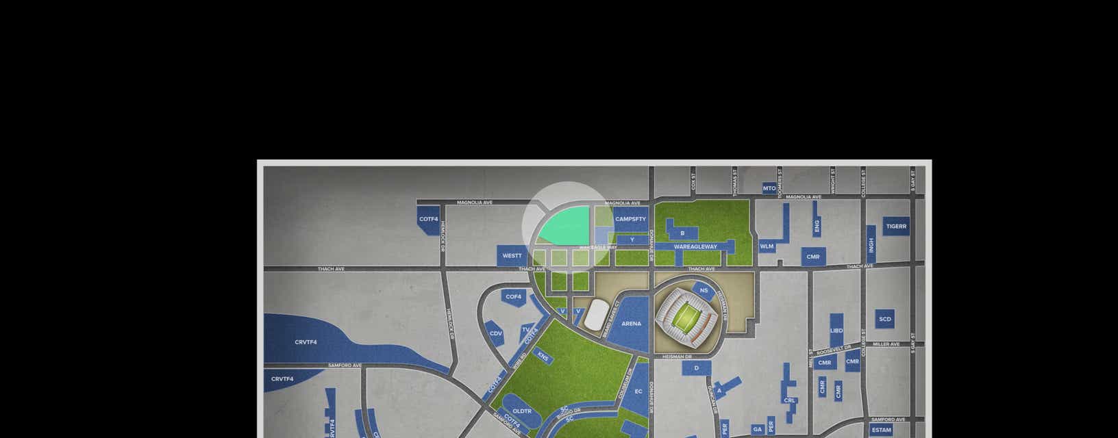 Seat view from Campus Safety Lot