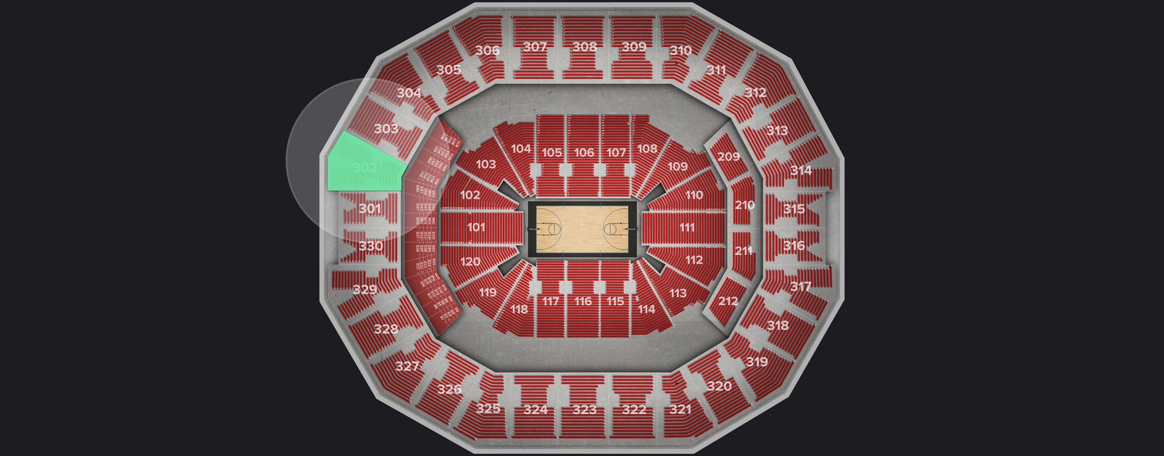 Seat view from Upper Baseline