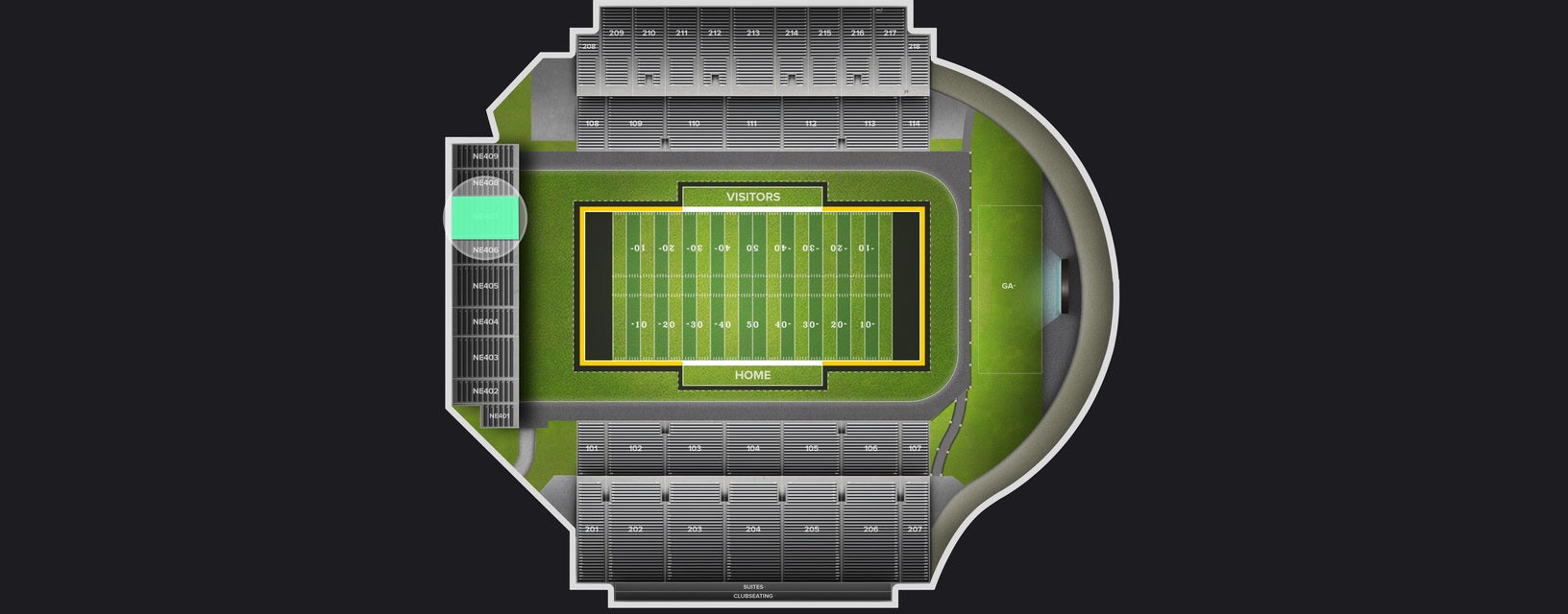 Seat view from North Endzone