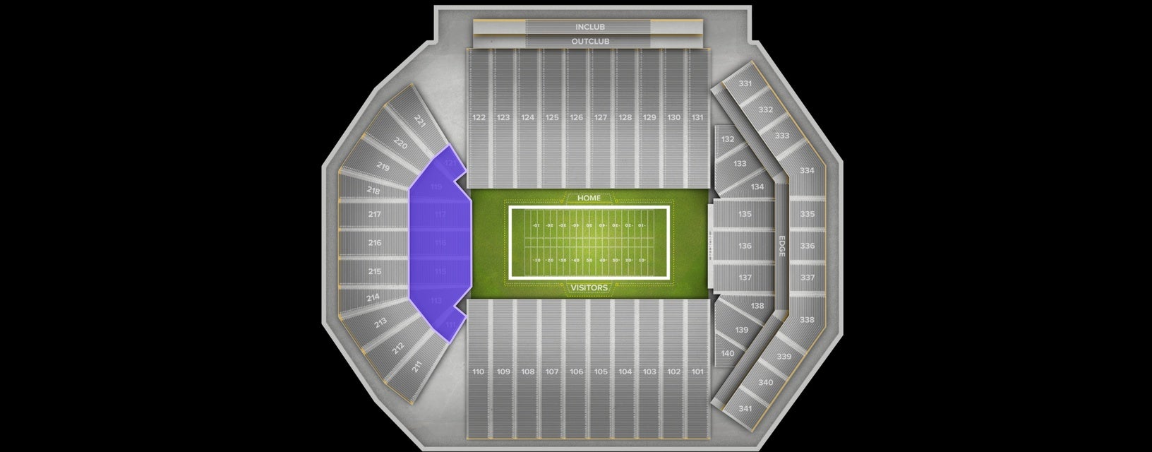 Seat view from Lower End Zone