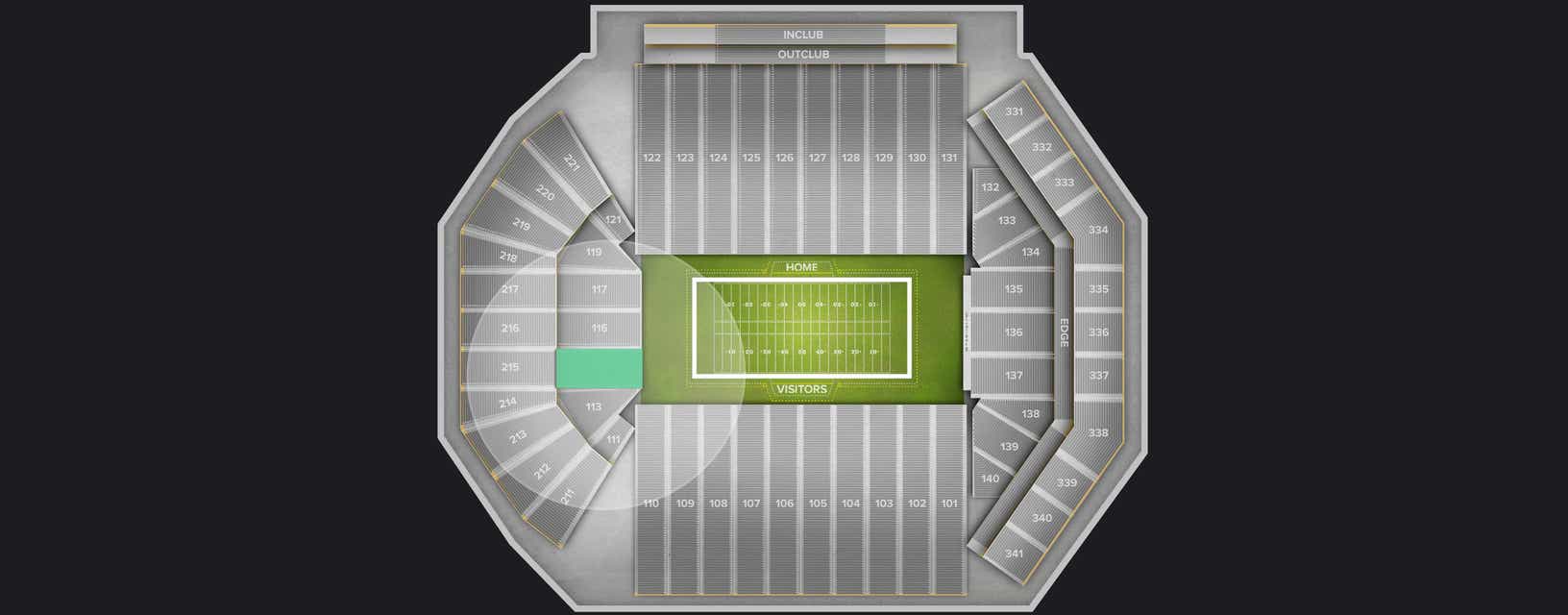 Seat view from End Zone