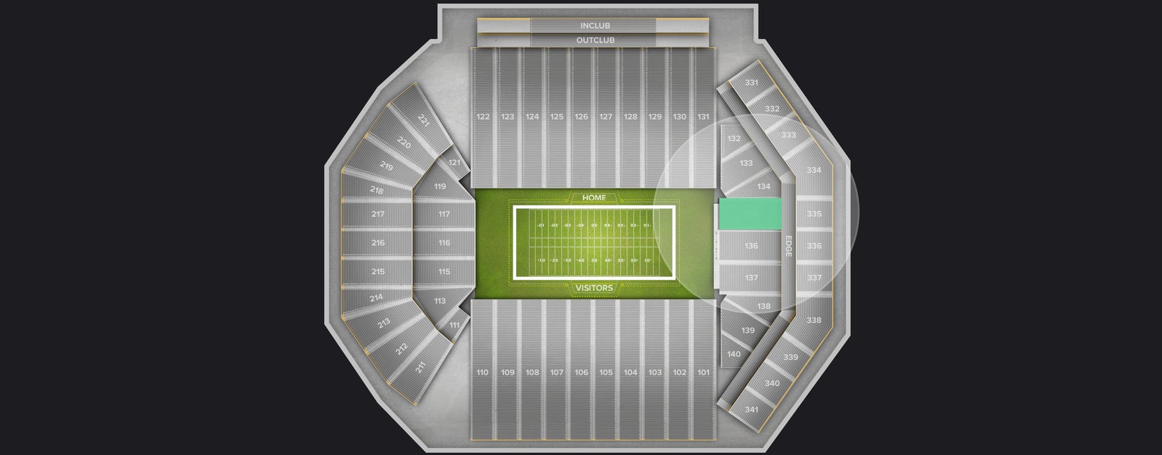 Seat view from End Zone