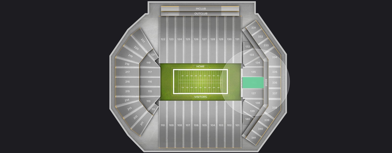 Seat view from End Zone